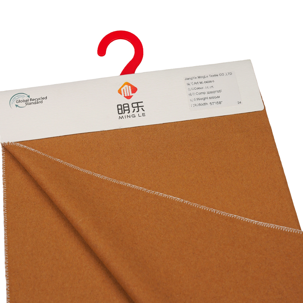 30% lana, 60% poliestere, 10% altre fibre, 680 g/m², grano bruno, tessuto per rivestimento melton, ML-04096-5