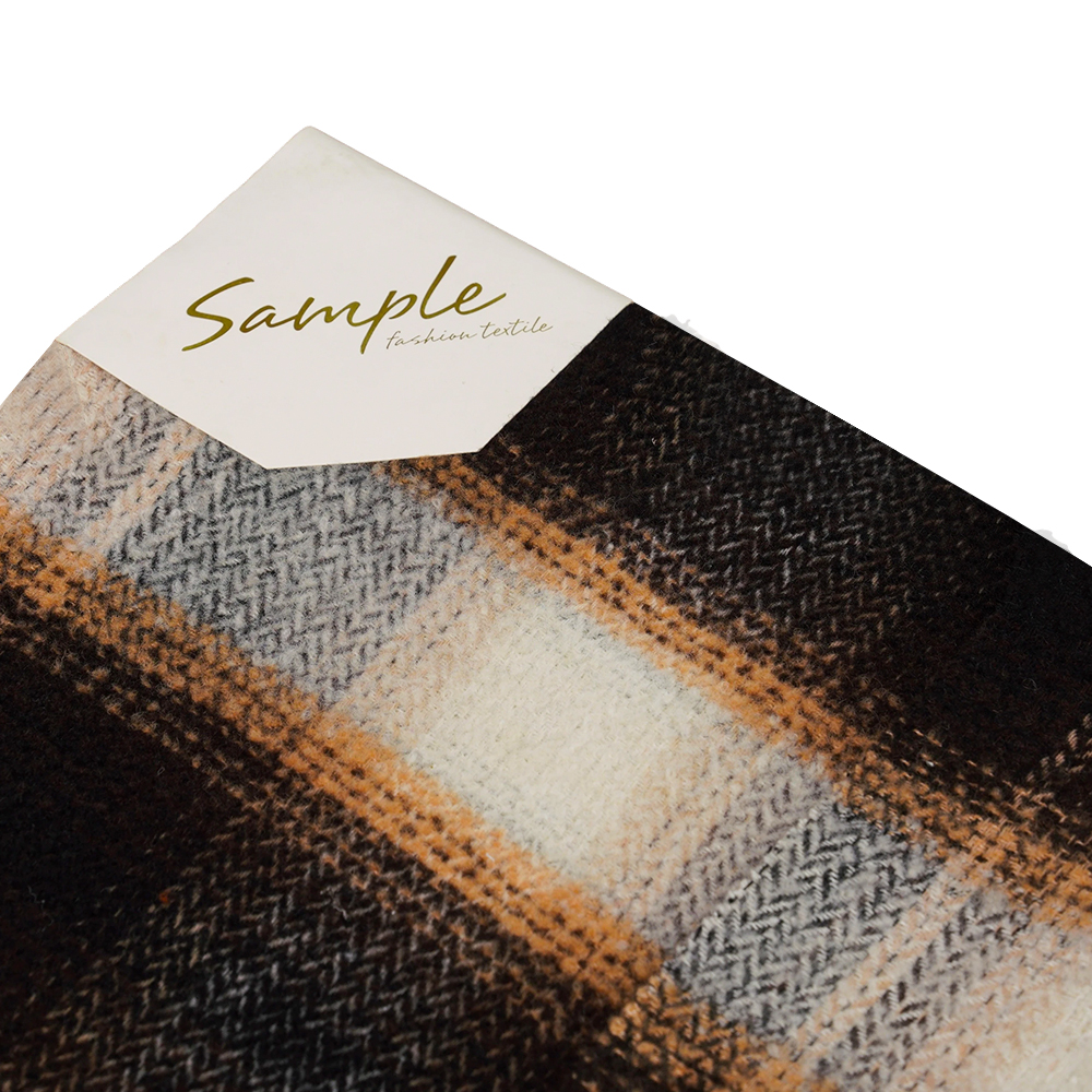 40% lana, 60% poliestere, 540 g/m², bianco e nero, tessuto tweed circolare, ML-8021071