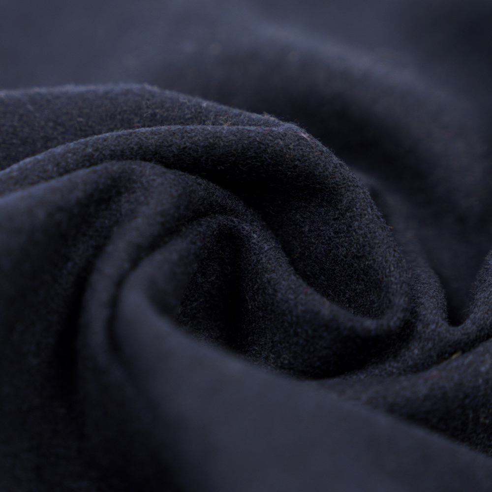 50% lana, 40% poliestere, 10% altre fibre, 420 g/m², blu navy, tessuto di flanella twill, ML-0412068