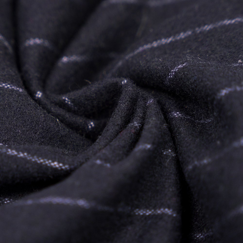 53% lana, 47% poliestere, 350 G/M, Zhiqing + bianco, tessuto di flanella a righe verticali, ML-317245X-2