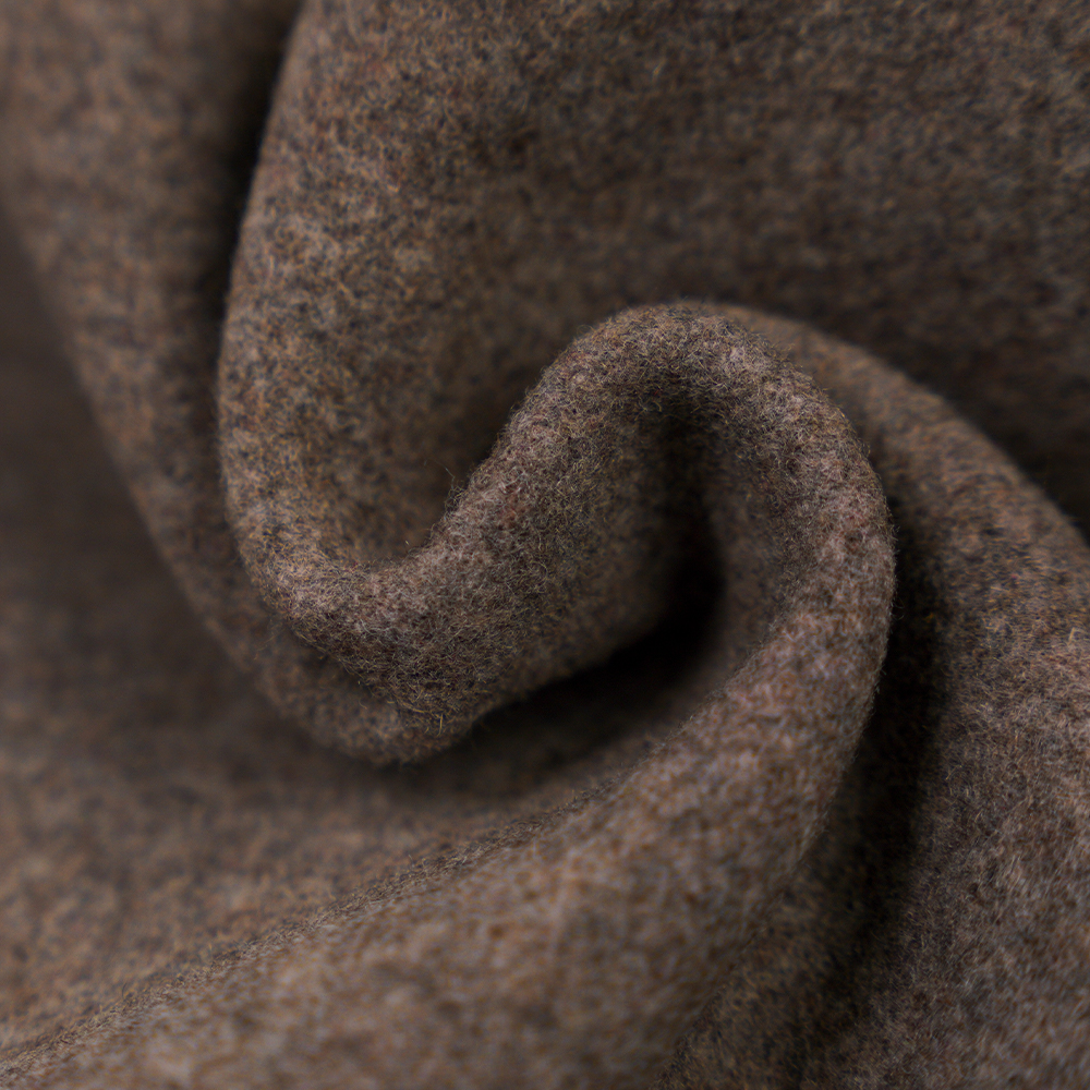 70% Lana, 10% Cashmere, 10% Poliestere, 10% Altre fibre, 670 G/M, Caffè misto, Tessuto Melton, ML-232270-670